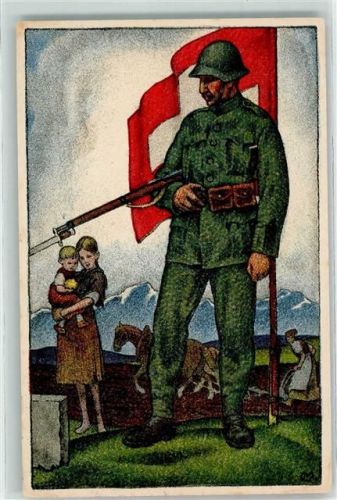 1918 Schweizerische Nationalspende für unsere Soldaten u. ihre Familien sign. Moos Ort lt. Stempel