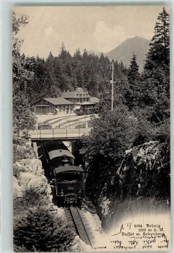 Brünig 1906 Buffet m. Schynberg Eisenbahn