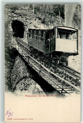 Alpnachstad Pilatusbahn mit Wolfort-Viadukt Zahnradbahn