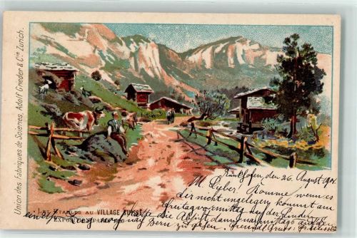 Paris 1901 les Etables Village Suisse Weltausstellung