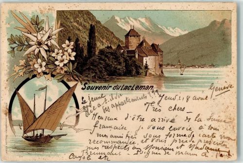 Chillon 1898 Lac Leman Segelboot