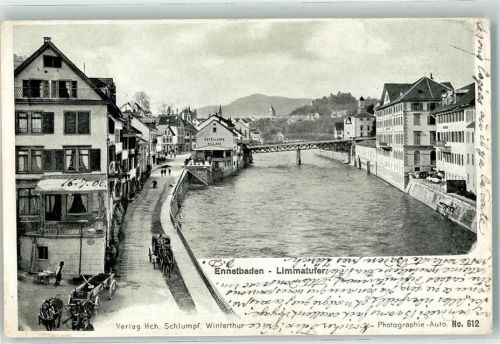Ennetbaden 1906 Limmatufer