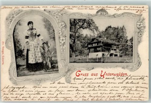 Sachseln 1901 Tracht Unterwalden Ort lt. Stempel