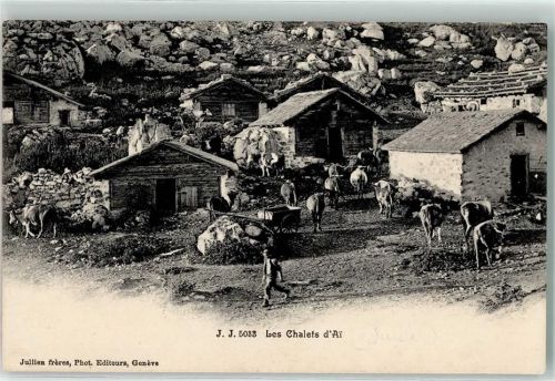 Le Sépey 1909 les Chalets d`Ar Rindvieh Ort lt. Stempel