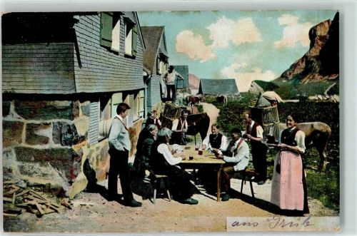Weissbad 1905 Meglisalp Tracht Rindvieh