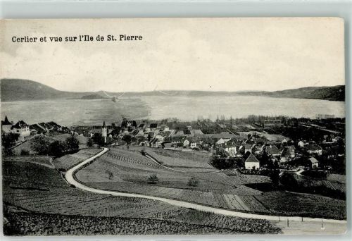 Erlach 1907 Cerlier et vue sur I`Ile de St. Pierre