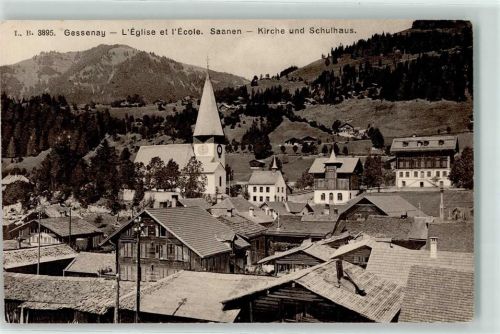 Saanen Kirche und Schulhaus