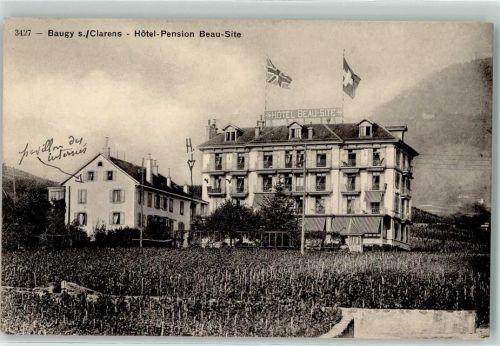 Clarens 1917 Hotel Pension Beau-Site Fahne
