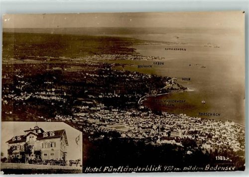 Grub AR 1913 Hotel Fünfländerblick mit Rohschach am Bodensee