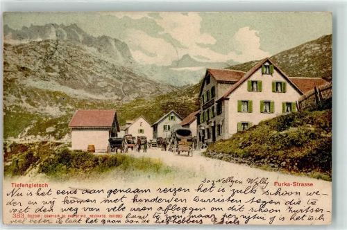 Realp 1903 Tiefengletsch Furka-Strasse