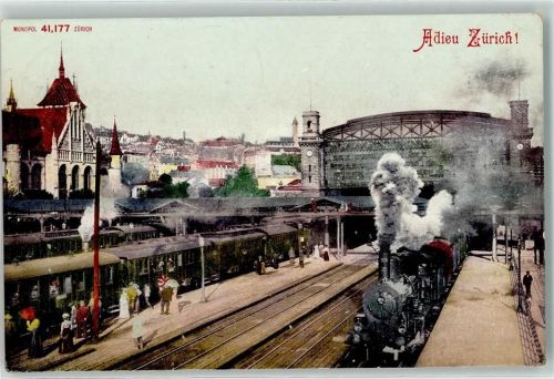 Zürich 1906 Hauptbahnhof Dampflokomotive