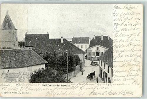 Bevaix 1907 Kirche Kutsche