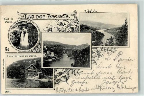 Saut du Doubs 1902 Lac des Brenets Hotel Blumen