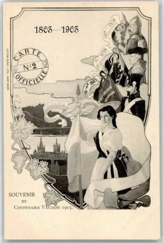 Morges Souvenir du Centenaire Vaudois 1903 Ritter Tracht Frau 1803-1903