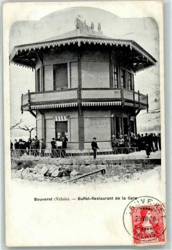 Bouveret 1908 Buffet Gasthaus de la Gare Bahnhof