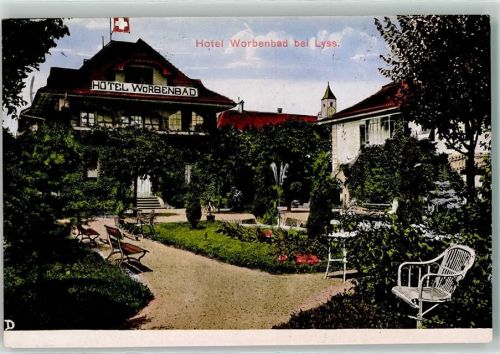 Lyss 1916 Hotel worbenbad Garten Turm