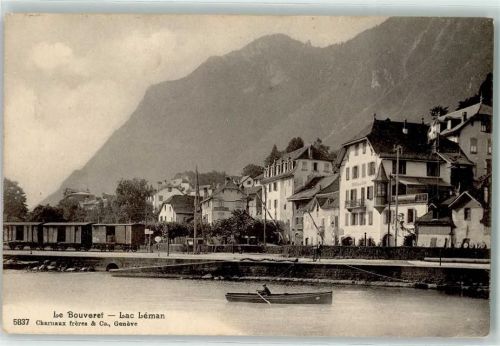 Bouveret Lac Leman Ruderboot Eisenbahn