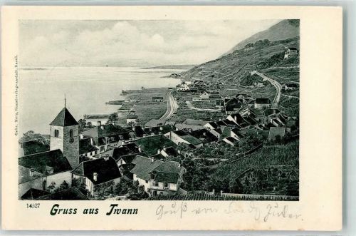 Twann 1906 Kirche See