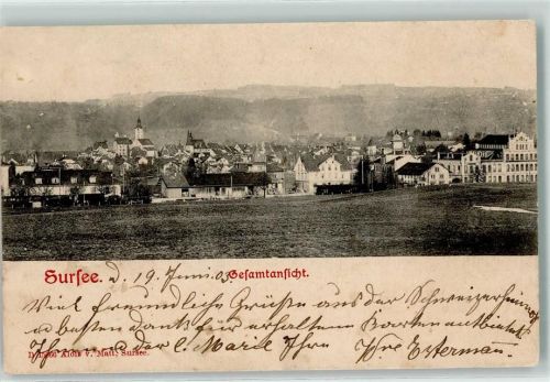 Sursee 1903 Kirche Turm