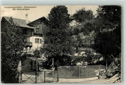 Rüti ZH 1912 Ausstellungs Chalet Blumenwarte mit Gartenanlagen