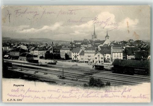Payerne 1903 Bahnhof Eisenbahn