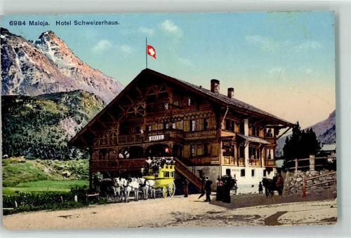 Maloja Hotel Schweizerhaus Postkutsche
