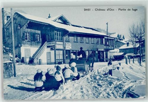 Château-d´Oex Winter Pferdeschlitten Schlitten