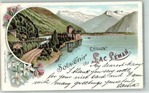 Chillon Lac du Leman Eisenbahn Dampflok