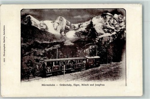 Lauterbrunnen 1901 Mürrenbahn Grütschalp Eigen Mönch und Jungfrau