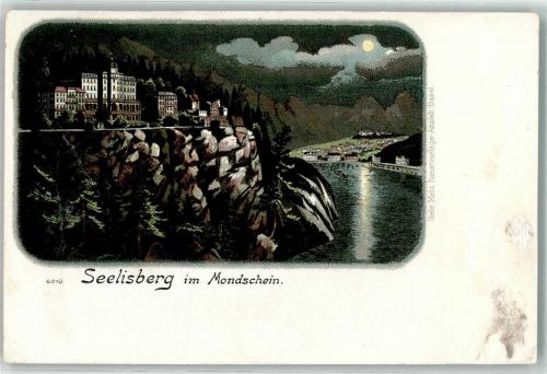 Seelisberg 1899 Lithographie Mondschein