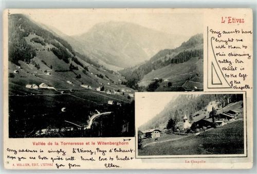 Château-d´Oex 1903 Vallee de la Torneresse et le Witenberghorn la Chapelle L'Etivaz