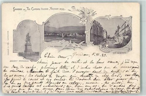 Yverdon-les-Bains 1899 Tir Cantonal Vaudois Monument Pestalozzi Rue de la Post