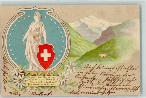 Wädenswil 1905 Helvetia Wappen Ort lt. Stempel