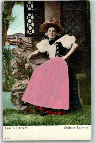 1900 mit echter Stoff Applikation Prägedruck Frau mit Blumen in der Hand AE 153