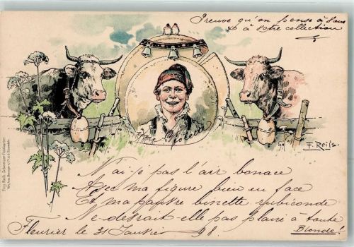 Fleurier 1898 Kühe Glocken sign.F.Reifs