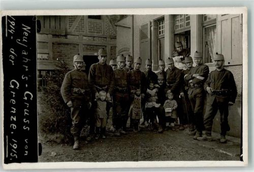 1914 - 1915 Gruppenfoto Weihnachten u. Neujahr an der Grenze