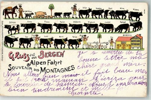 1902 Alpenfahrt Lithographie Verlag Guggenheim