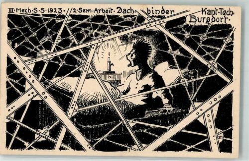 Burgdorf III. Mech. S. S. 1923 2. Sem. Arbeit Dachbinder Kant. Techn. Kerze