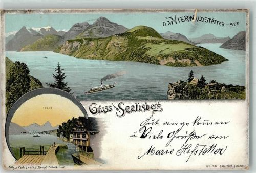 Seelisberg 1900 Vierwaldstätter See Lithographie
