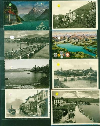 Schweiz gemischt Lot mit 81 AK, ca. 1910-1940 sehr wenige danach; gute Erhaltung, größtenteils gelaufen