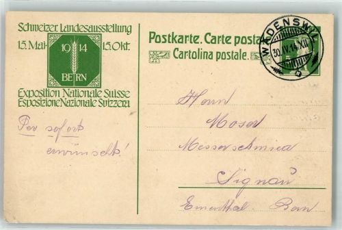 Wädenswil Schweizer. Landsausstellung 1914 Bern Exposition Nationale Suisse