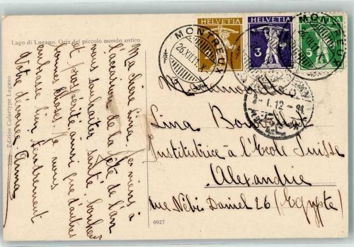 Montreux 1911 Mischfrankatur