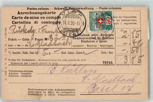 Visp 1920 Anrechnungskarte