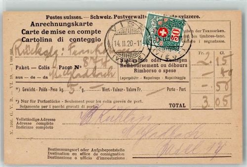 Visp 1920 Anrechnungskarte