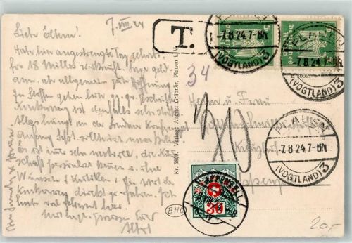 Appenzell Deutsche Briefmarken Plauen Nachgebühr Taxe Stempel Mischfrankatur
