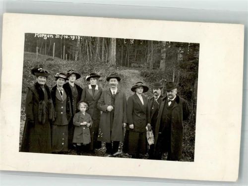 Horgen 1915 Ort handschriftlich Gruppenfoto