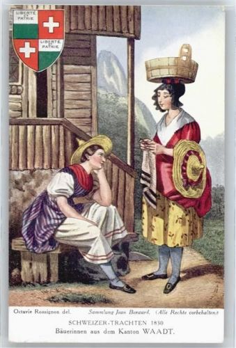 Bäuerinnen, Kanton Waadt AKU2 Tracht Schweiz