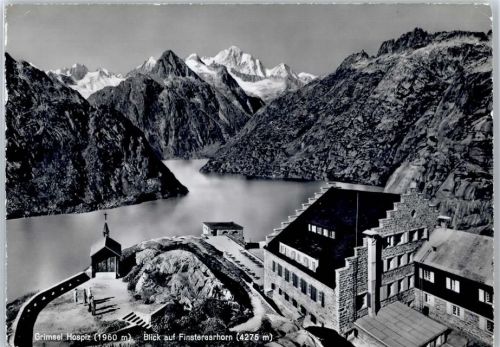 Grimsel Hospitz, Blick auf Finsteraarhorn, Luftaufnahme