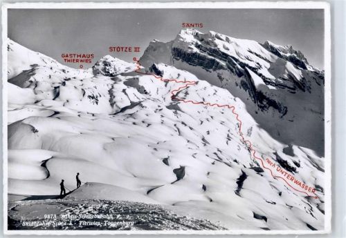 Tierwies - Gasthaus Säntis-Schwebebahn Skiabfahrt Stütze