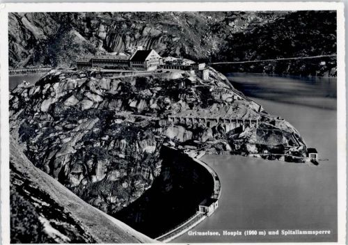 Grimsel Fliegeraufnahme Hospiz Spitallammsperre Grimselsee